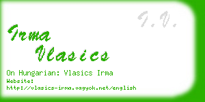 irma vlasics business card